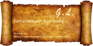 Gerstmayer Luciusz névjegykártya